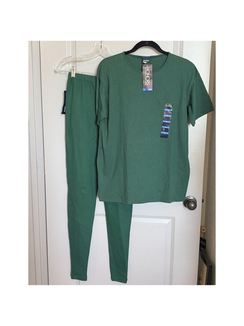 Women's Honors Green Pajama Set L #0053